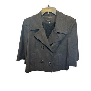 Jones New York Women’s Double Breasted Gray Stretch Wool Blend Size 14 Jacket